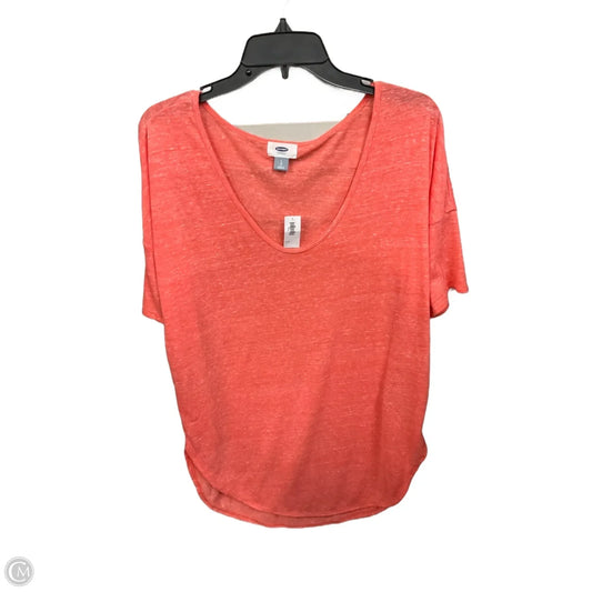 Top Short Sleeve Basic By Old Navy In Coral, Size: L