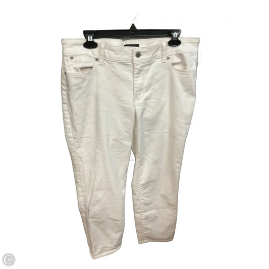 Jeans Skinny By Talbots In White Denim, Size: 12p