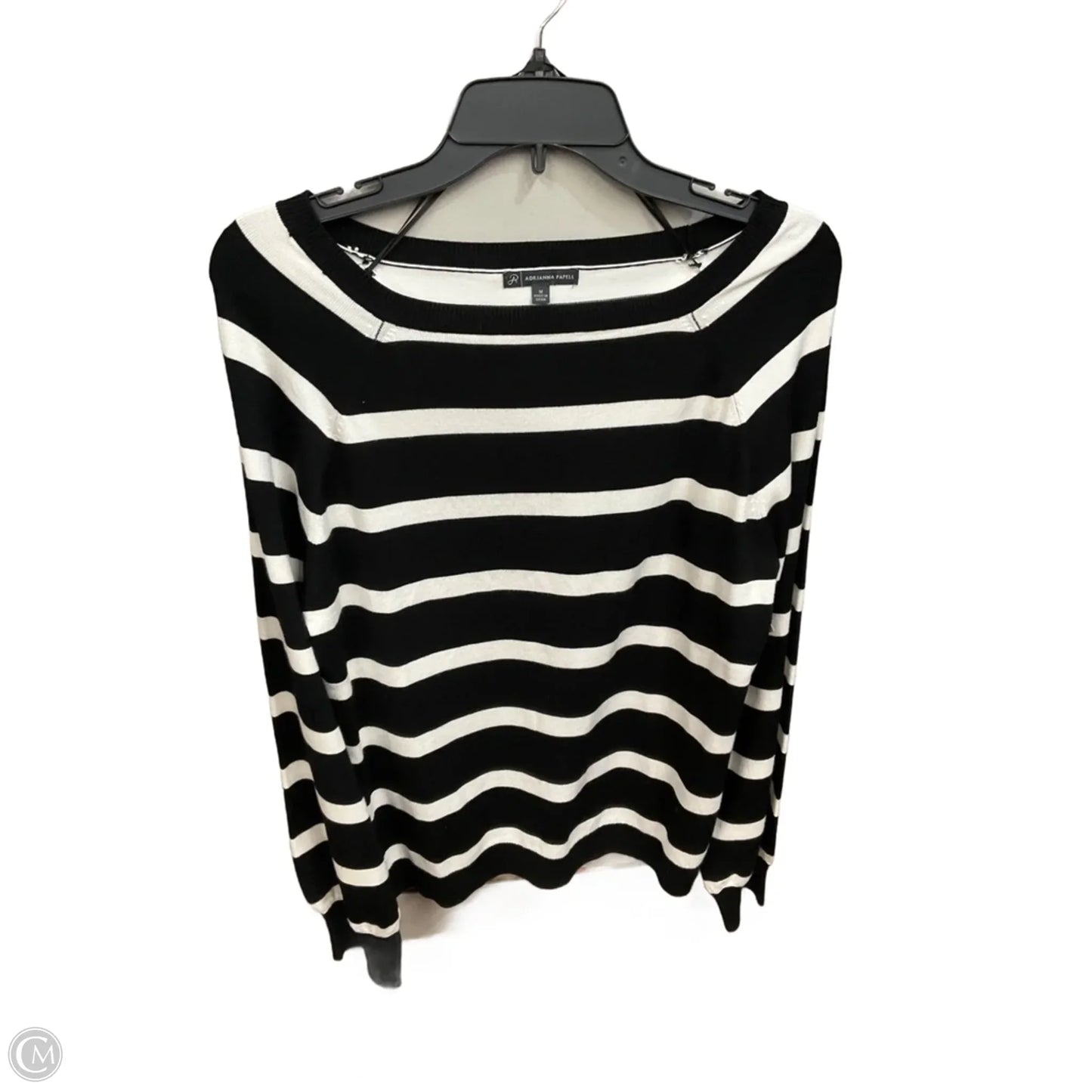 Top Long Sleeve By Adrianna Papell In Striped Pattern, Size: M