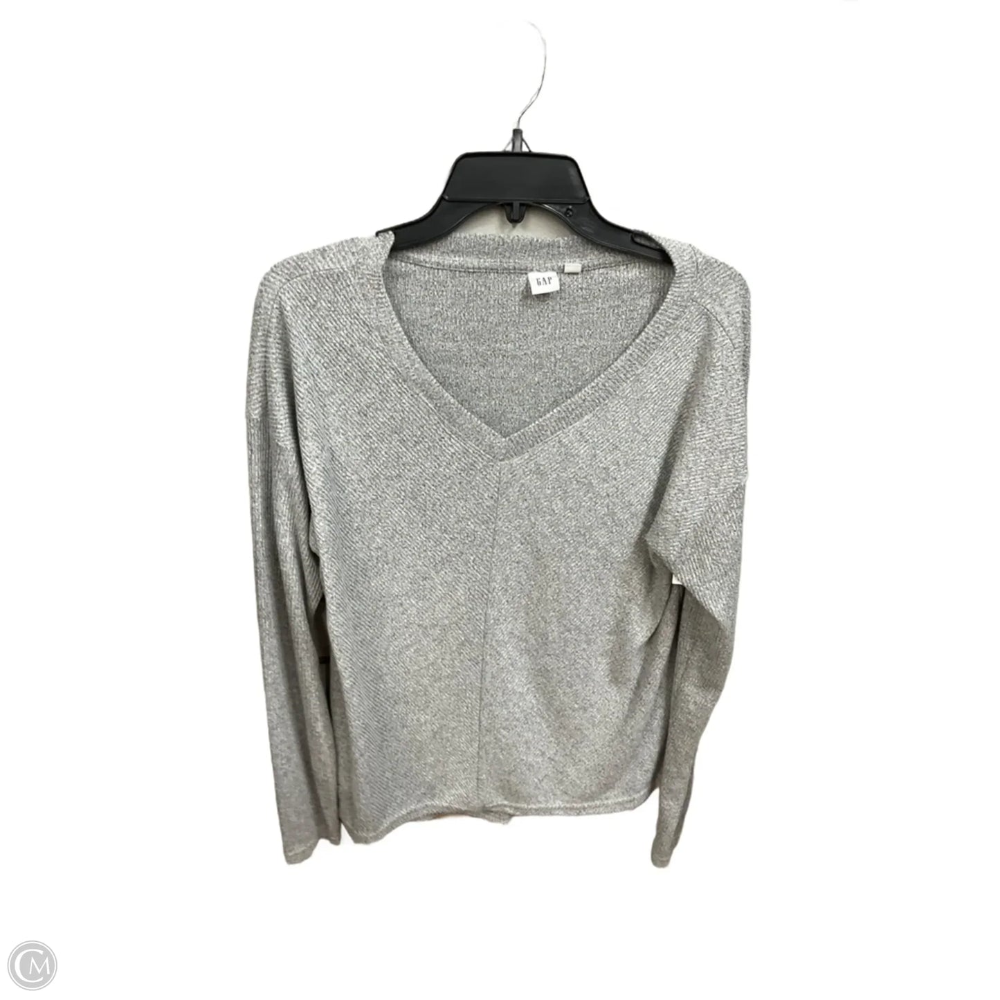 Top Long Sleeve Basic By Gap In Grey, Size: M