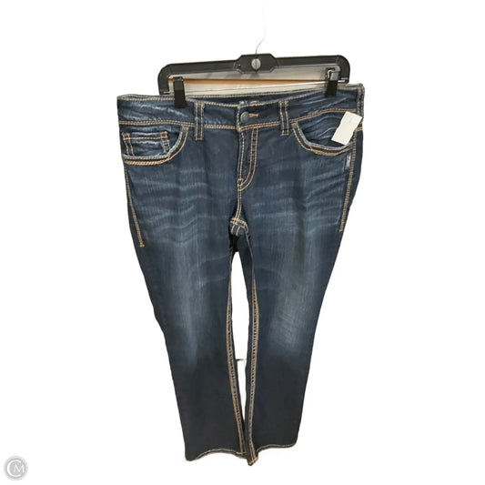 Jeans Boot Cut By Silver In Blue Denim, Size: 14