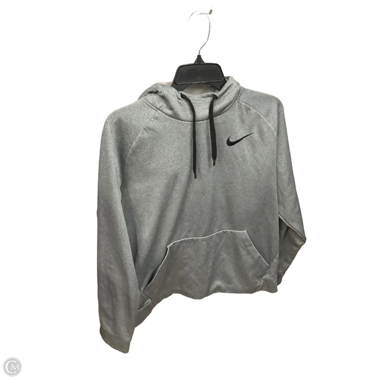 Athletic Sweatshirt Hoodie By Nike Apparel In Grey, Size: L