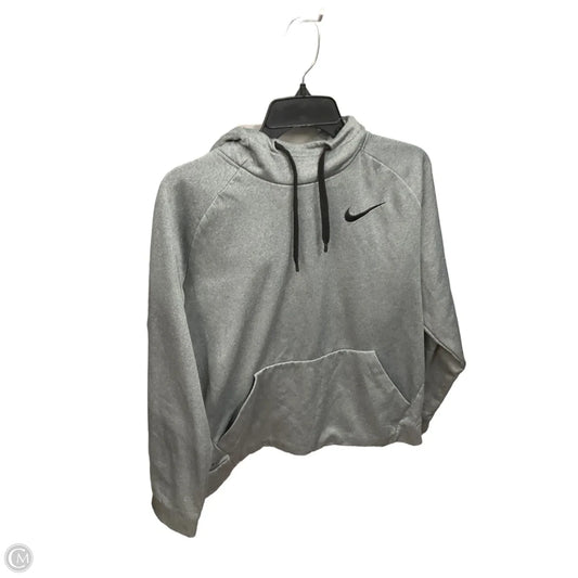 Athletic Sweatshirt Hoodie By Nike Apparel In Grey, Size: L