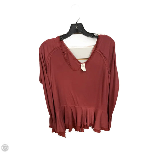 Top Long Sleeve By We The Free In Maroon, Size: L