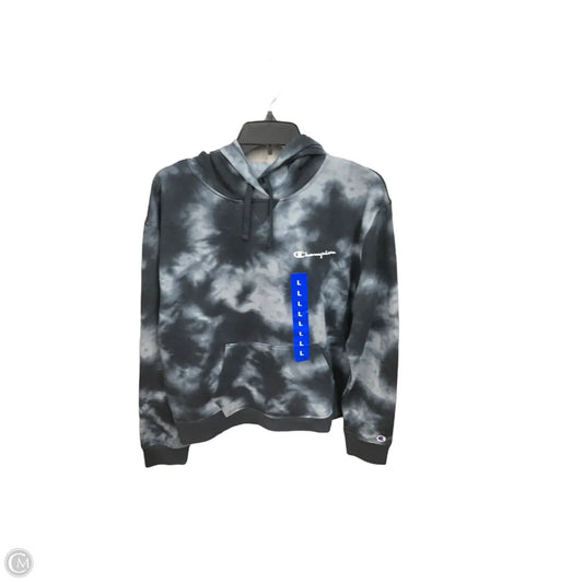 Athletic Sweatshirt Hoodie By Champion In Tie Dye Print, Size: L