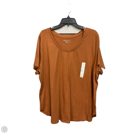Top Short Sleeve Basic By Ava & Viv In Orange, Size: 2x