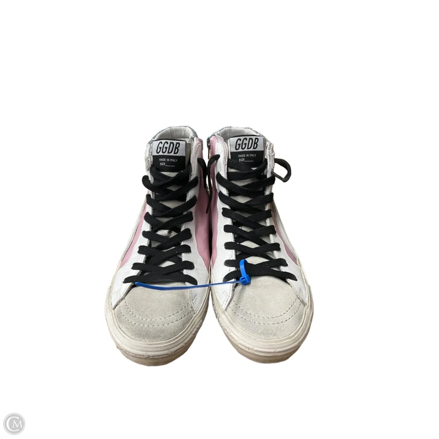 Shoes Luxury Designer By Golden Goose In Pink & White, Size: 8.5