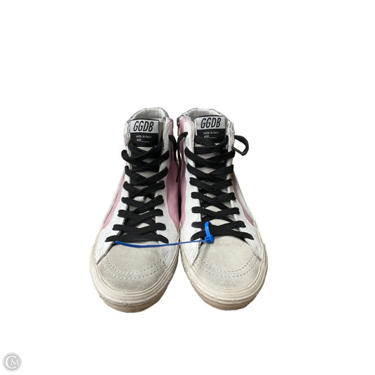 Shoes Luxury Designer By Golden Goose In Pink & White, Size: 8.5