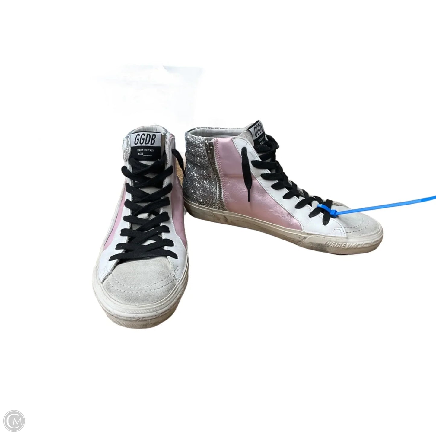 Shoes Luxury Designer By Golden Goose In Pink & White, Size: 8.5