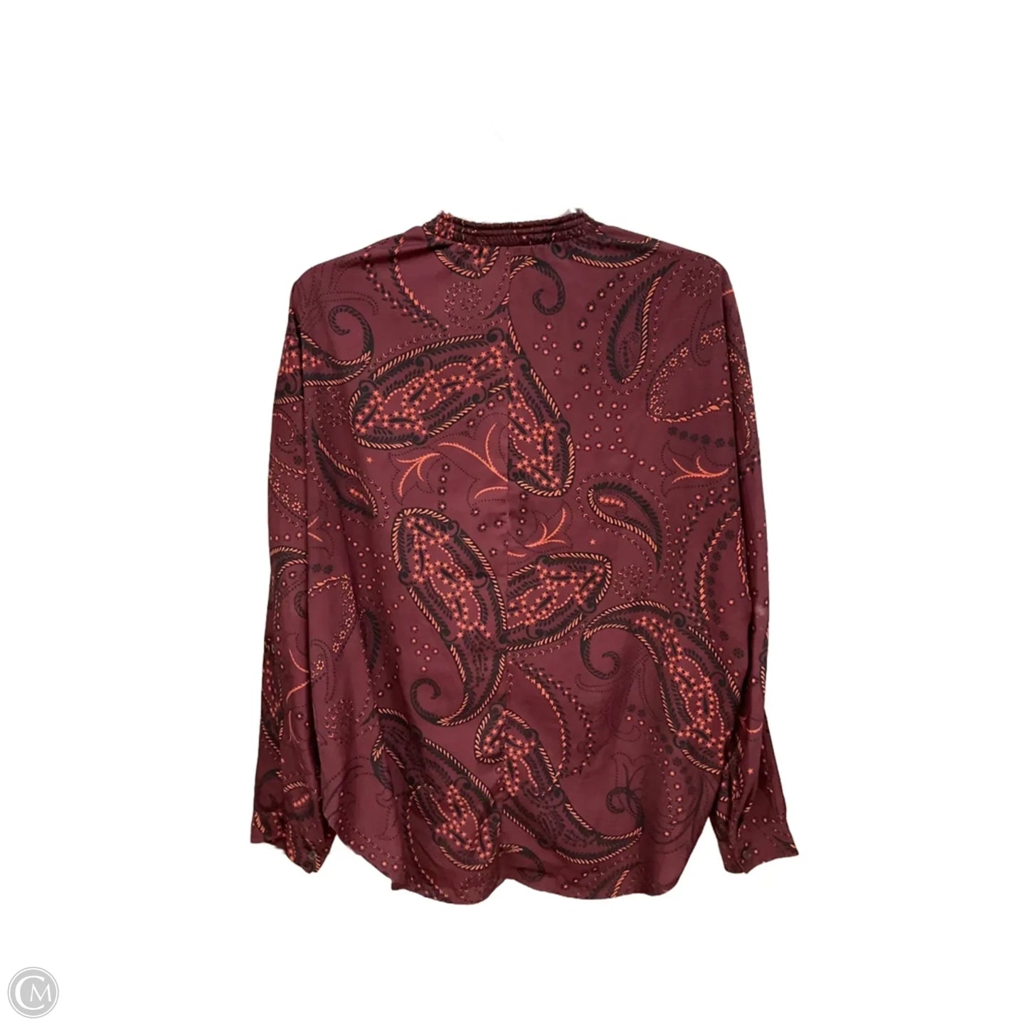 Blouse Long Sleeve By Abercrombie And Fitch In Maroon, Size: S