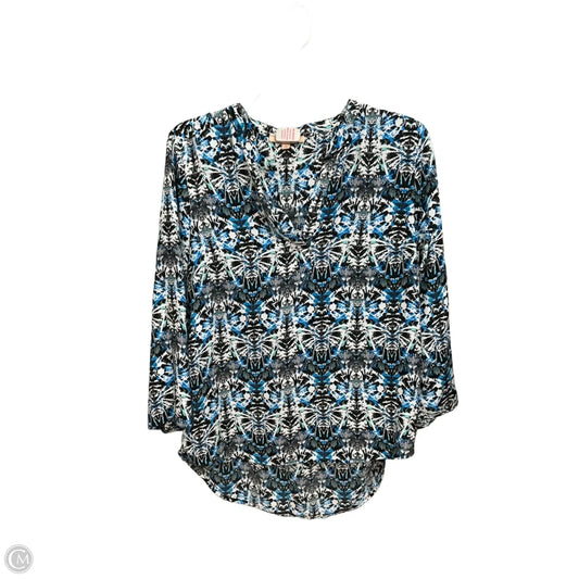 Blouse 3/4 Sleeve By Gibson And Latimer In Blue, Size: M