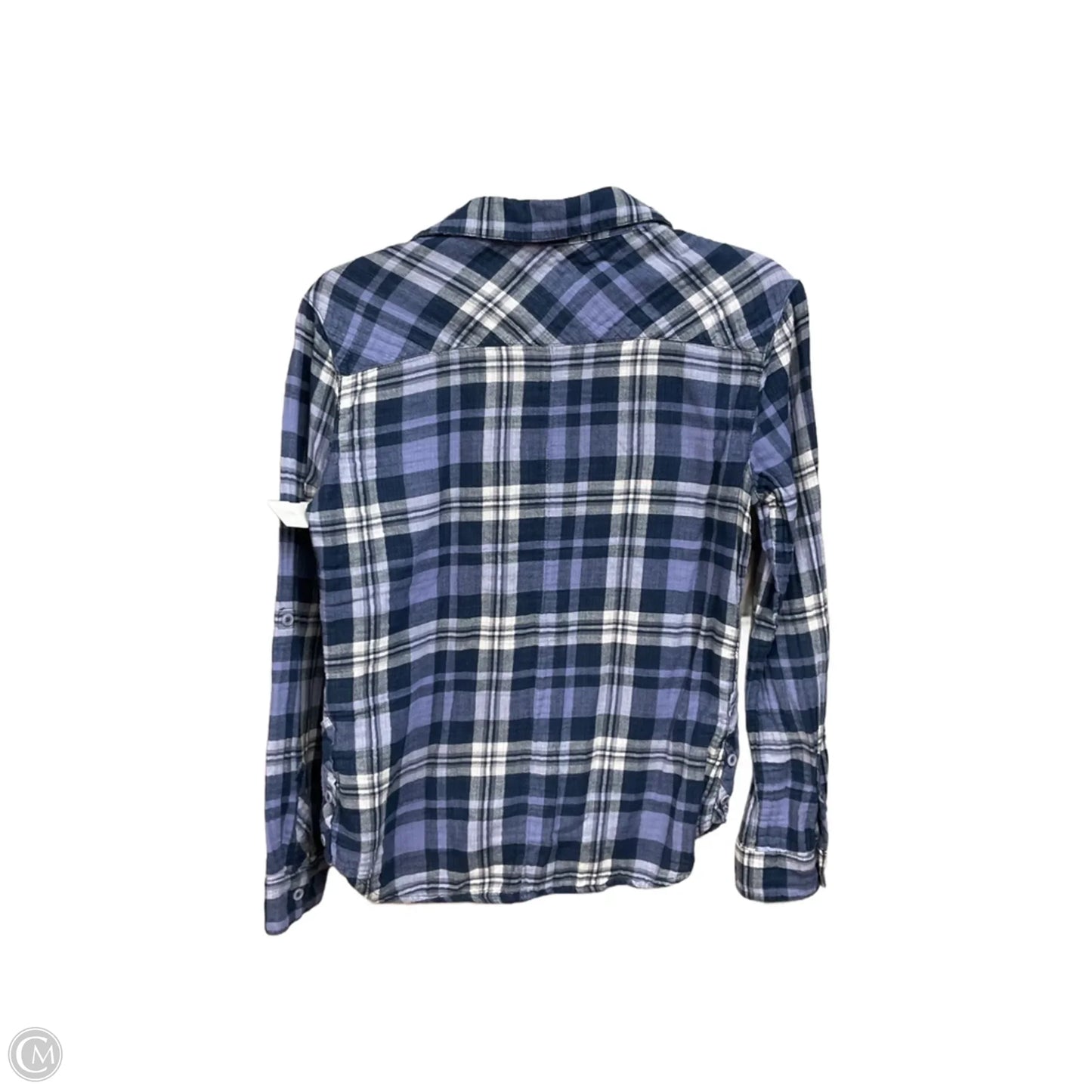 Blouse Long Sleeve By Beachlunchlounge In Plaid Pattern, Size: S