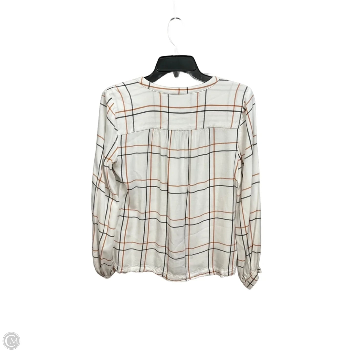 Top Long Sleeve By Loft In Plaid Pattern, Size: Xs