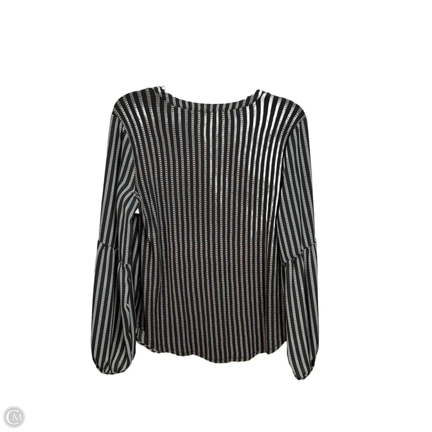 Blouse Long Sleeve By Loft In Black & White, Size: S