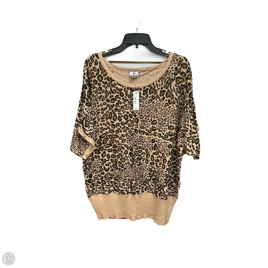 Top Short Sleeve By Worthington In Animal Print, Size: 2x