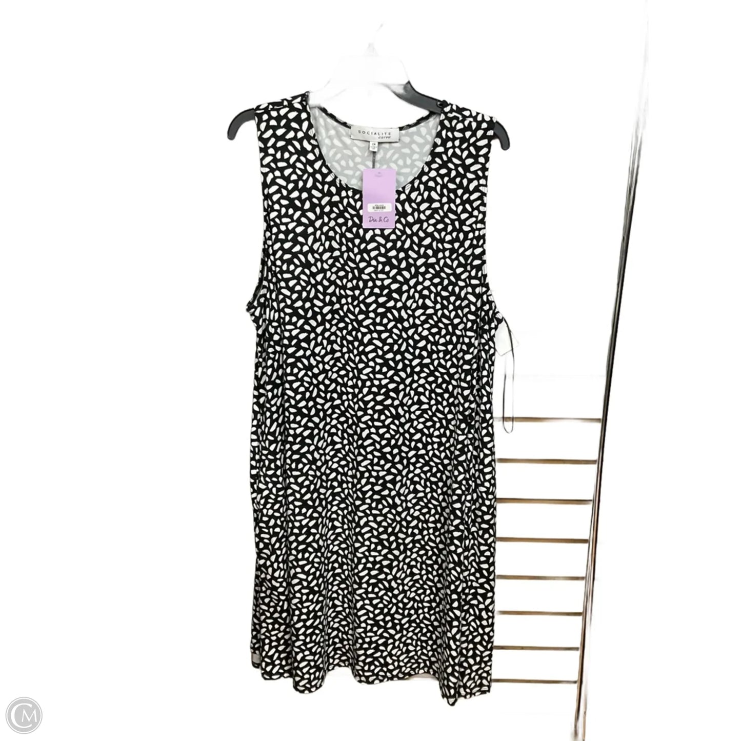Dress Casual Midi By Socialite In Black & White, Size: 2x