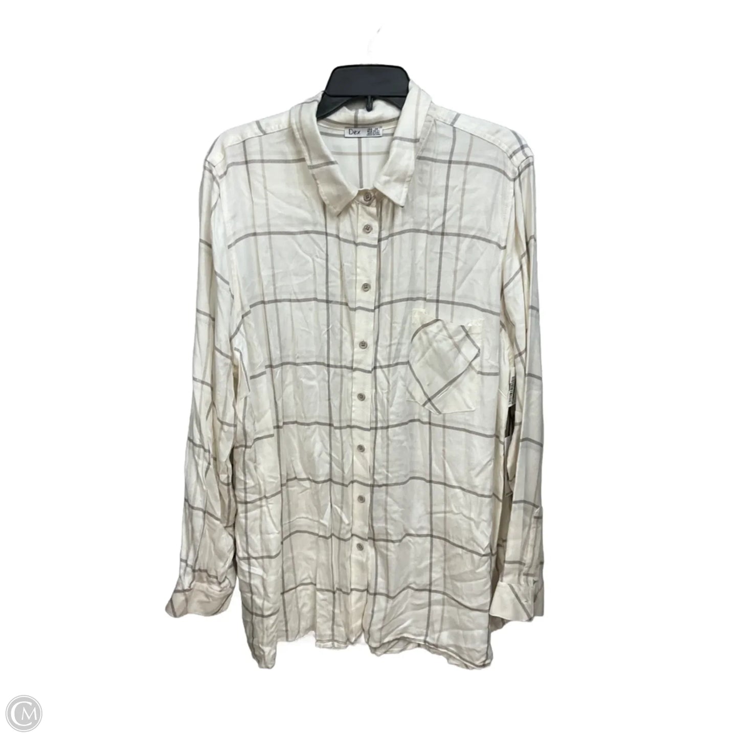 Top Long Sleeve By Dex In Plaid Pattern, Size: 2x