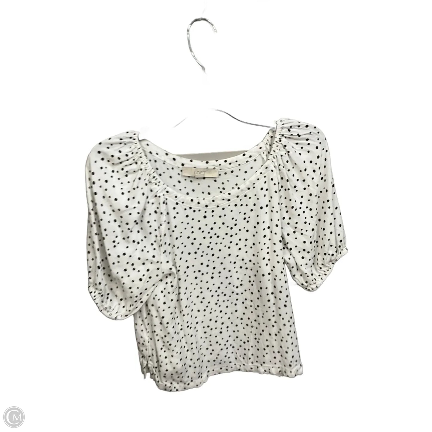 Top Short Sleeve By Loft In Polkadot Pattern, Size: S