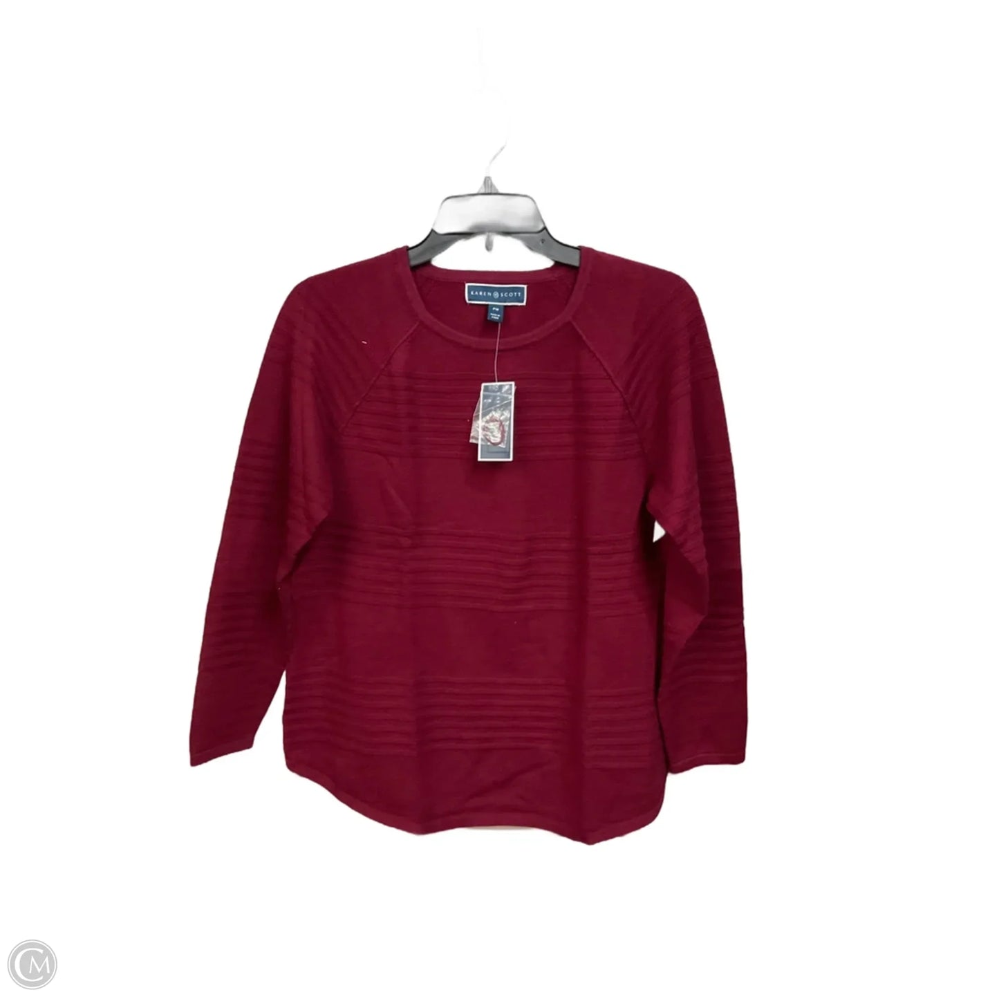 Top Long Sleeve By Karen Scott In Maroon, Size: Mp
