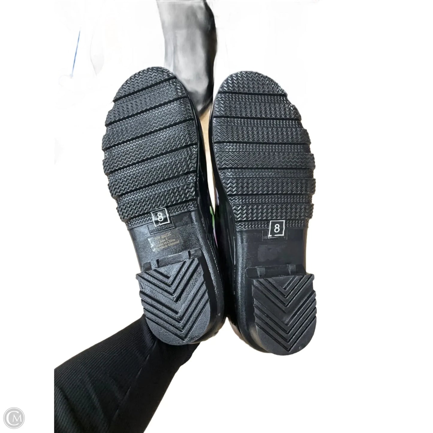 Boots Rain By Clothes Mentor In Floral Print, Size: 8