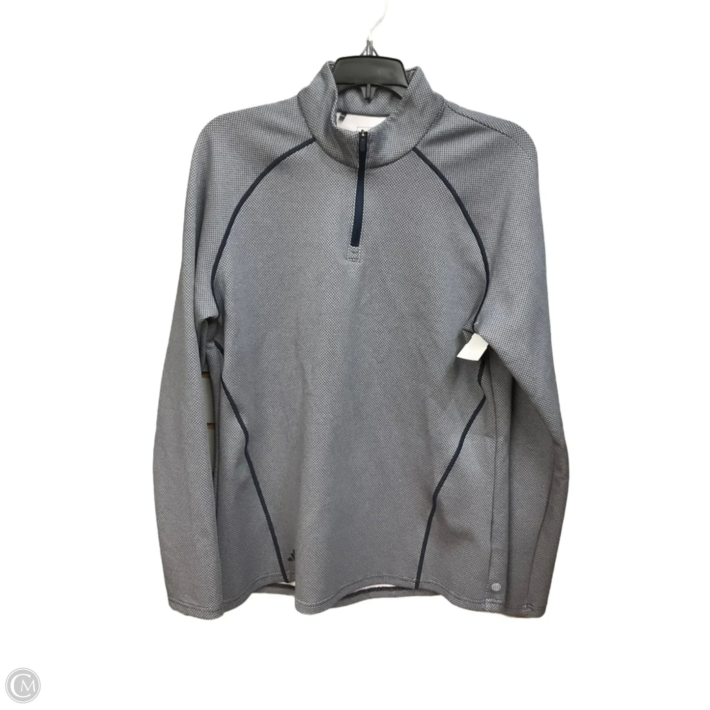 Athletic Top Long Sleeve Collar By Adidas In Blue, Size: L