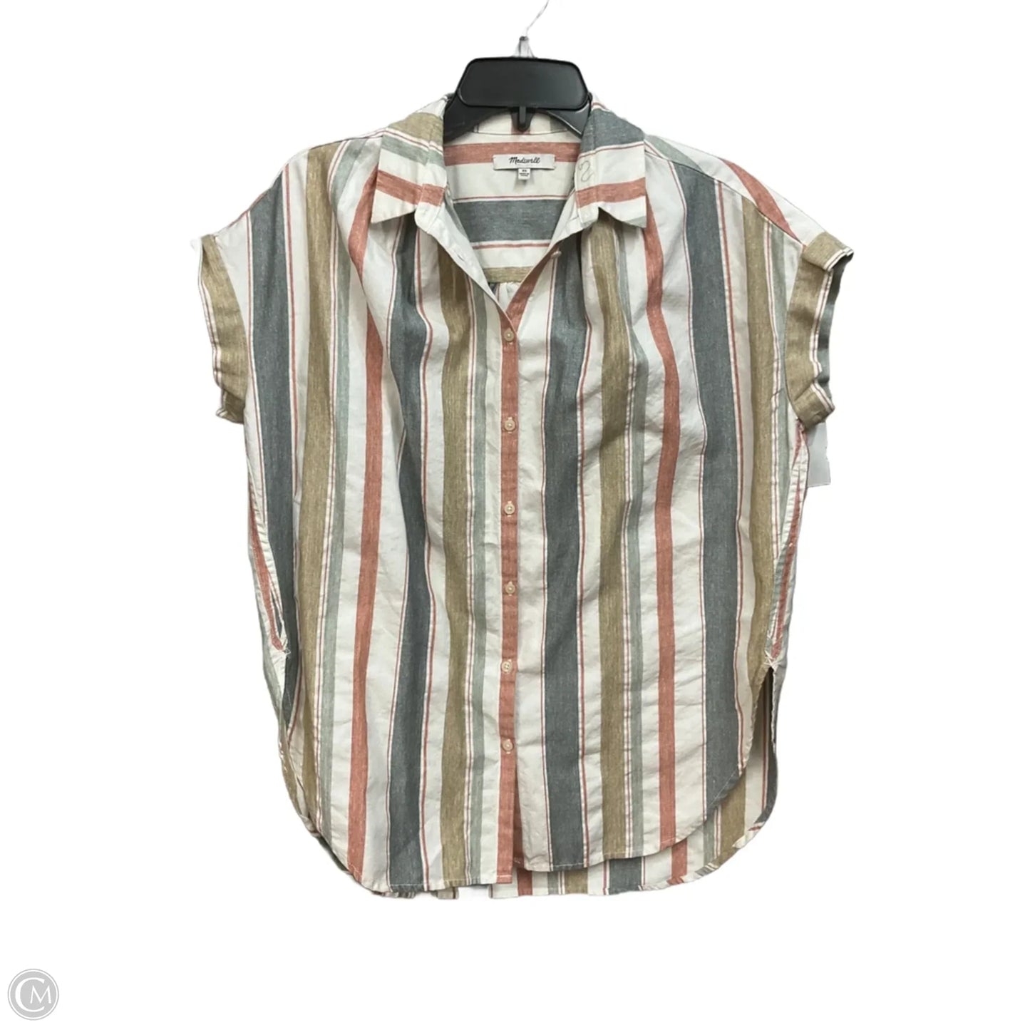 Top Short Sleeve By Madewell In Striped Pattern, Size: Xs