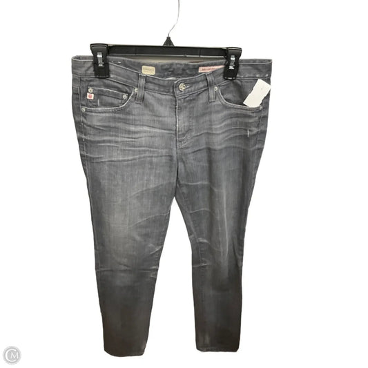 Jeans Straight By Ag Jeans In Grey Denim, Size: 10