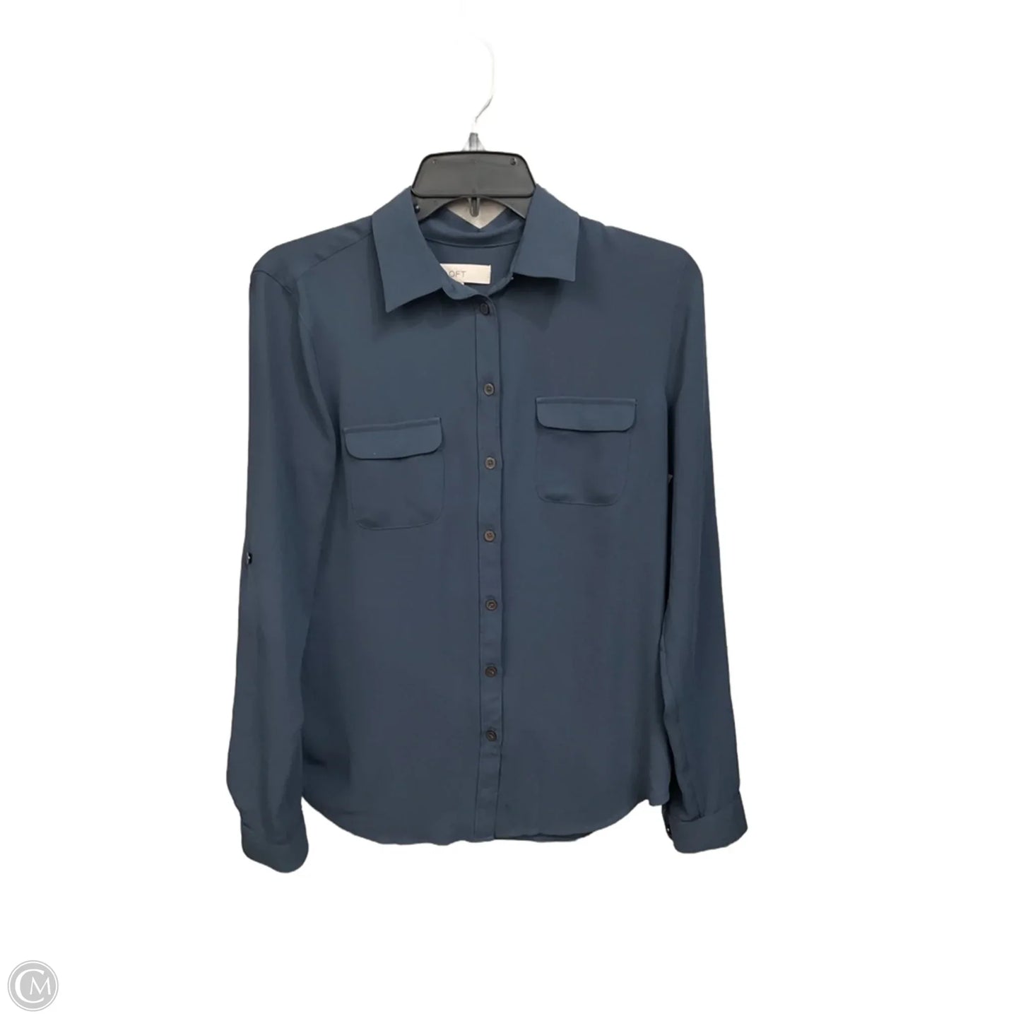 Blouse Long Sleeve By Loft In Blue, Size: Xs