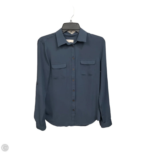 Blouse Long Sleeve By Loft In Blue, Size: Xs
