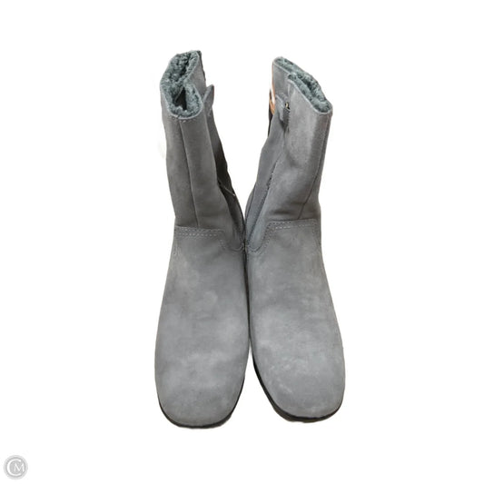 Boots Ankle Heels By Clarks In Grey, Size: 8.5