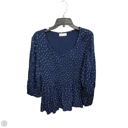 Blouse Long Sleeve By Croft And Barrow In Polkadot Pattern, Size: 2x