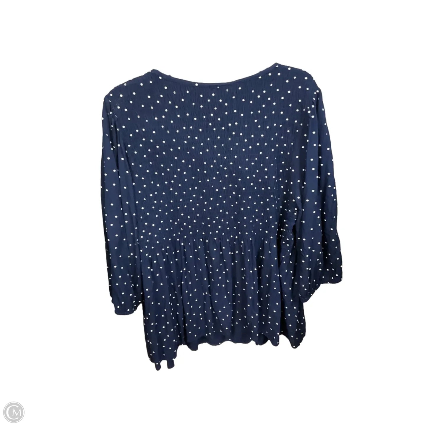 Blouse Long Sleeve By Croft And Barrow In Polkadot Pattern, Size: 2x