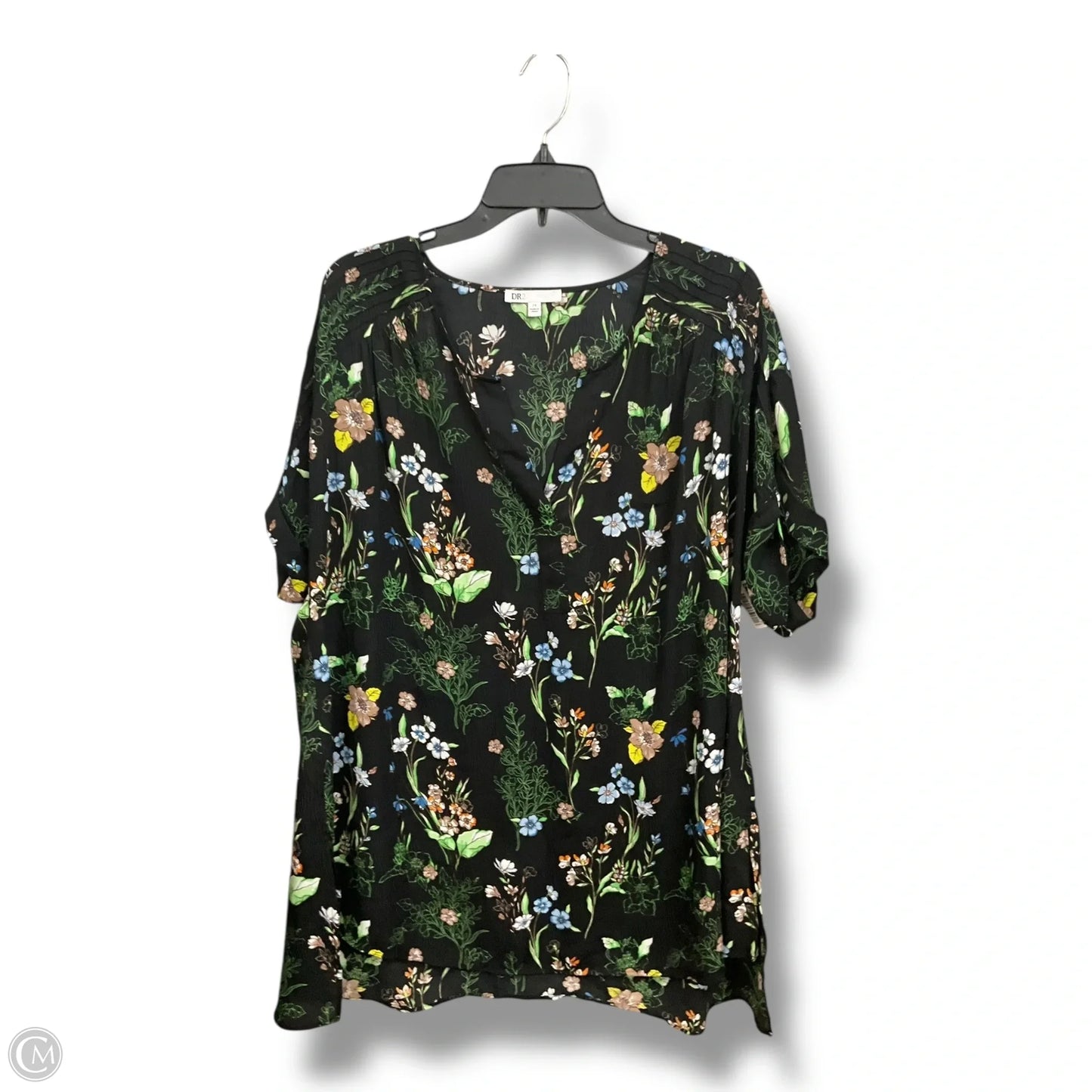 Blouse Short Sleeve By Dr2 In Floral Print, Size: 2x