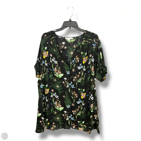 Blouse Short Sleeve By Dr2 In Floral Print, Size: 2x