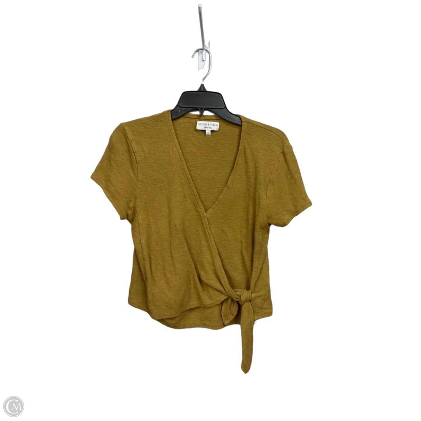 Top Short Sleeve By Madewell In Yellow, Size: M