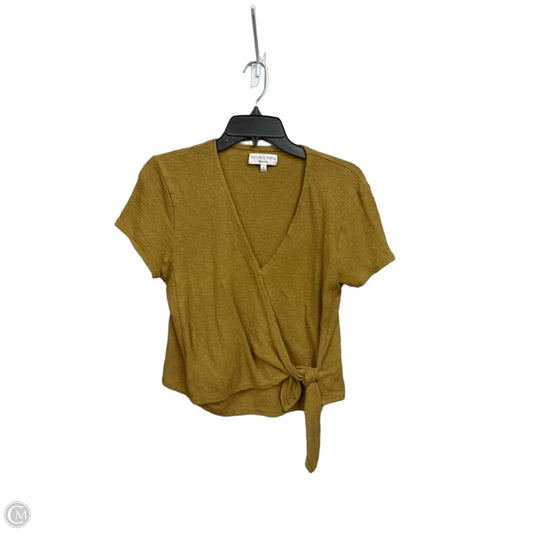 Top Short Sleeve By Madewell In Yellow, Size: M
