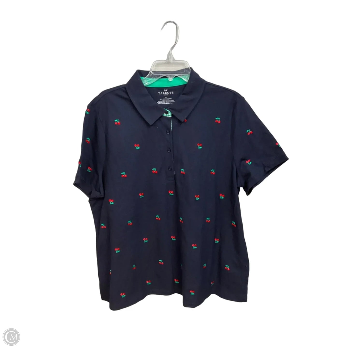 Top Short Sleeve By Talbots In Navy, Size: 2x
