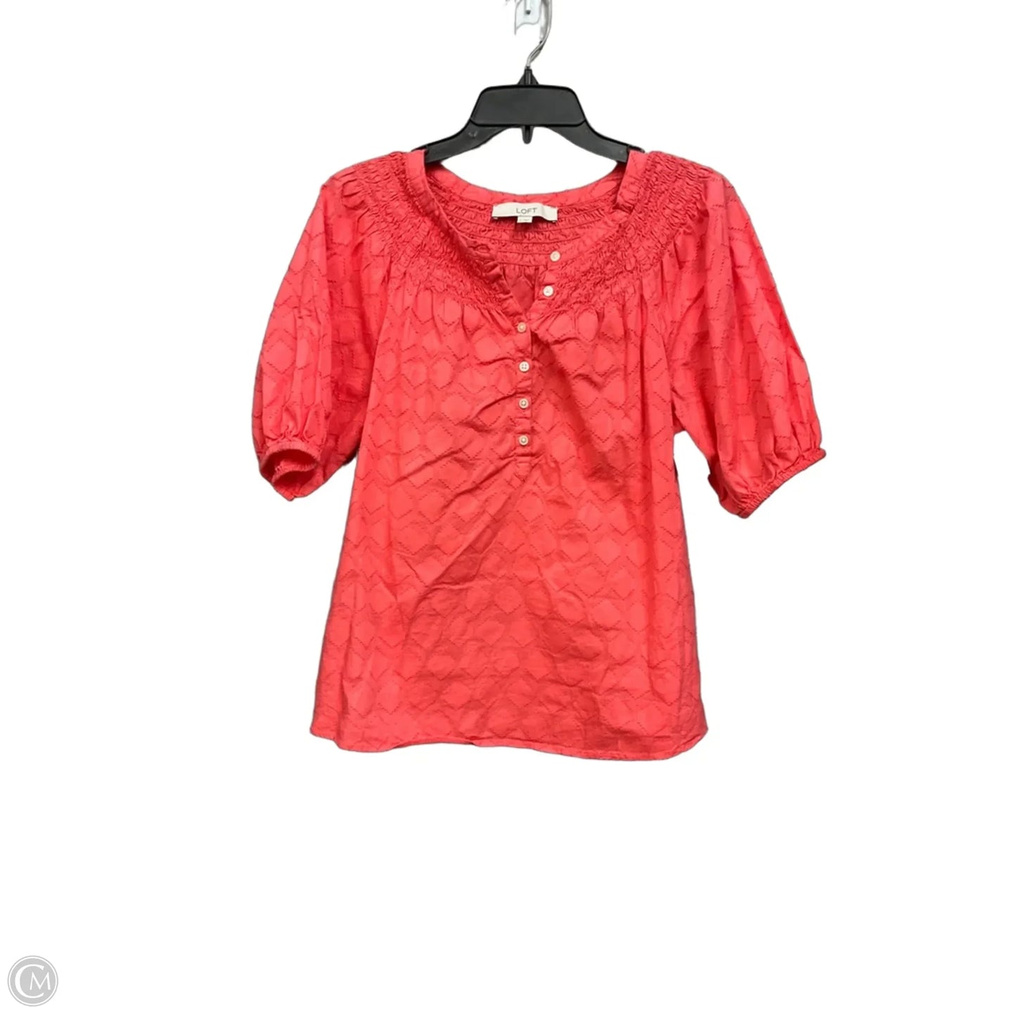Top Short Sleeve By Loft In Coral, Size: M