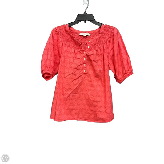 Top Short Sleeve By Loft In Coral, Size: M