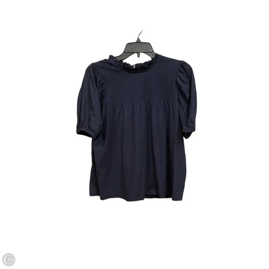 Top Short Sleeve By Loft In Navy, Size: M