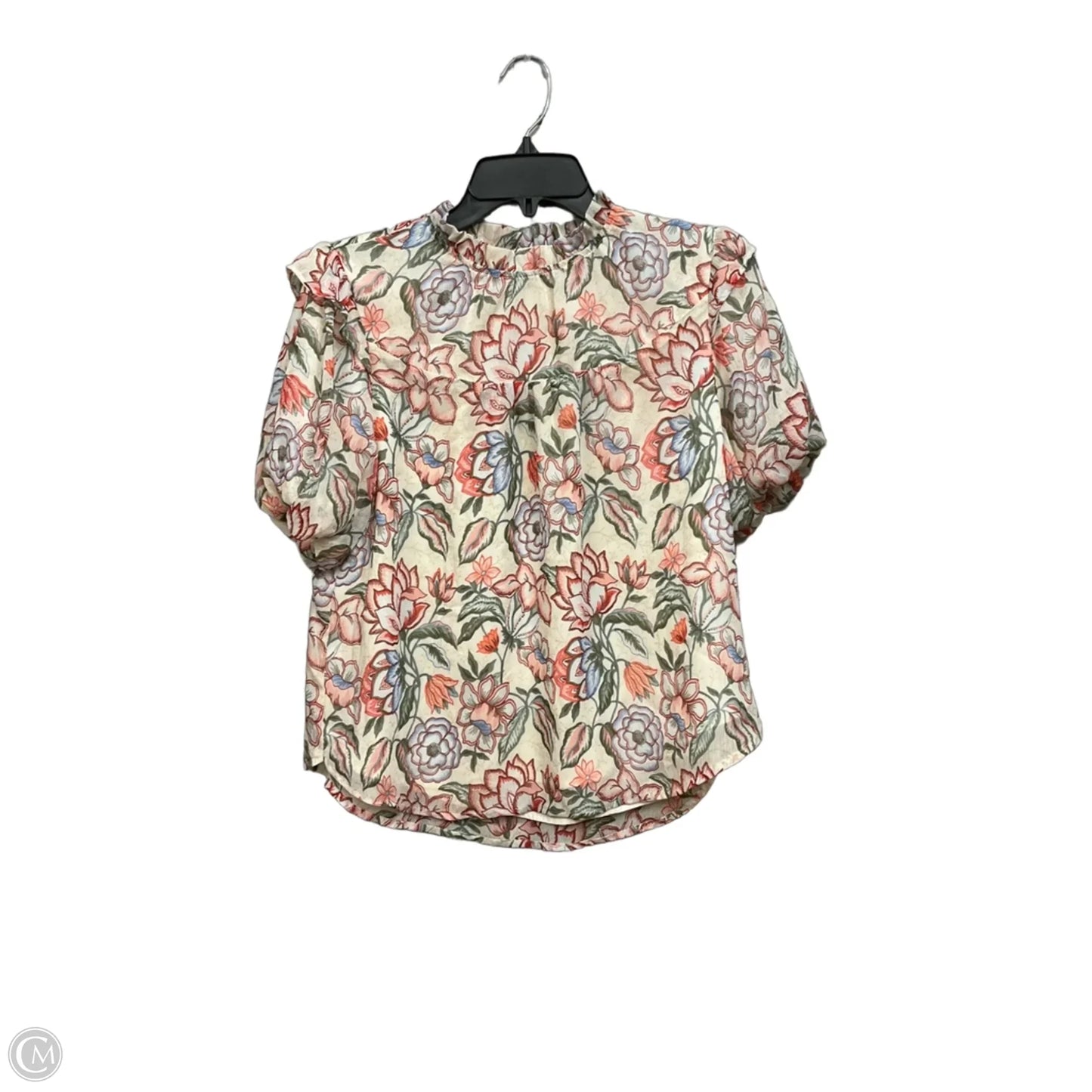 Top Short Sleeve By Loft In Floral Print, Size: Mp