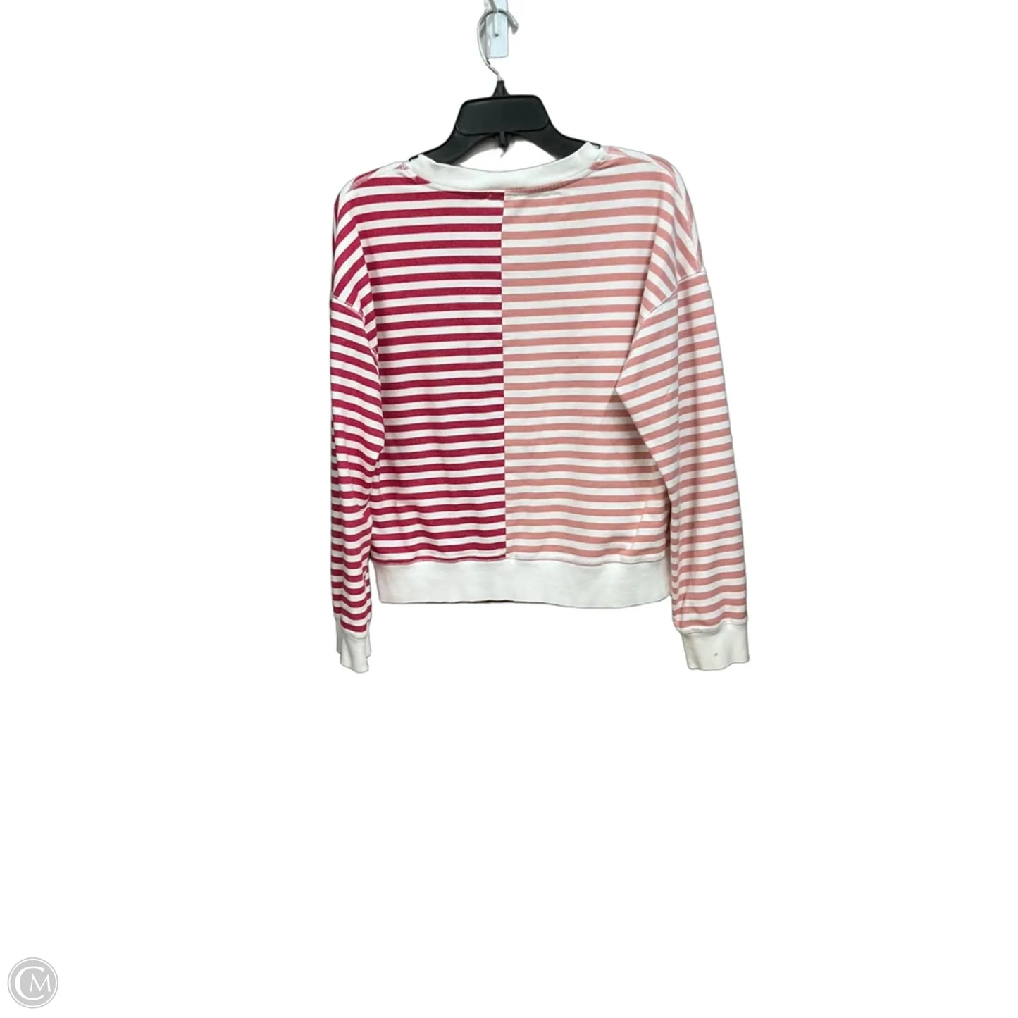 Top Long Sleeve By Evereve In Striped Pattern, Size: M
