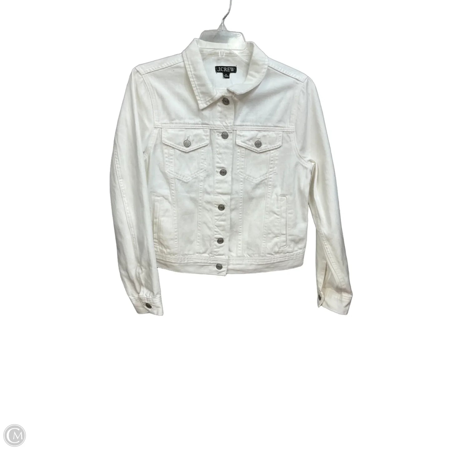 Jacket Denim By J. Crew In White Denim, Size: M
