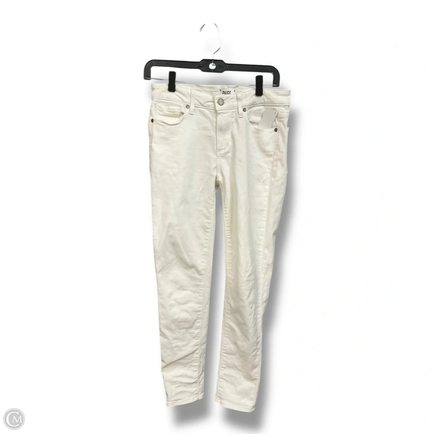 Jeans Skinny By Paige In White Denim, Size: 4