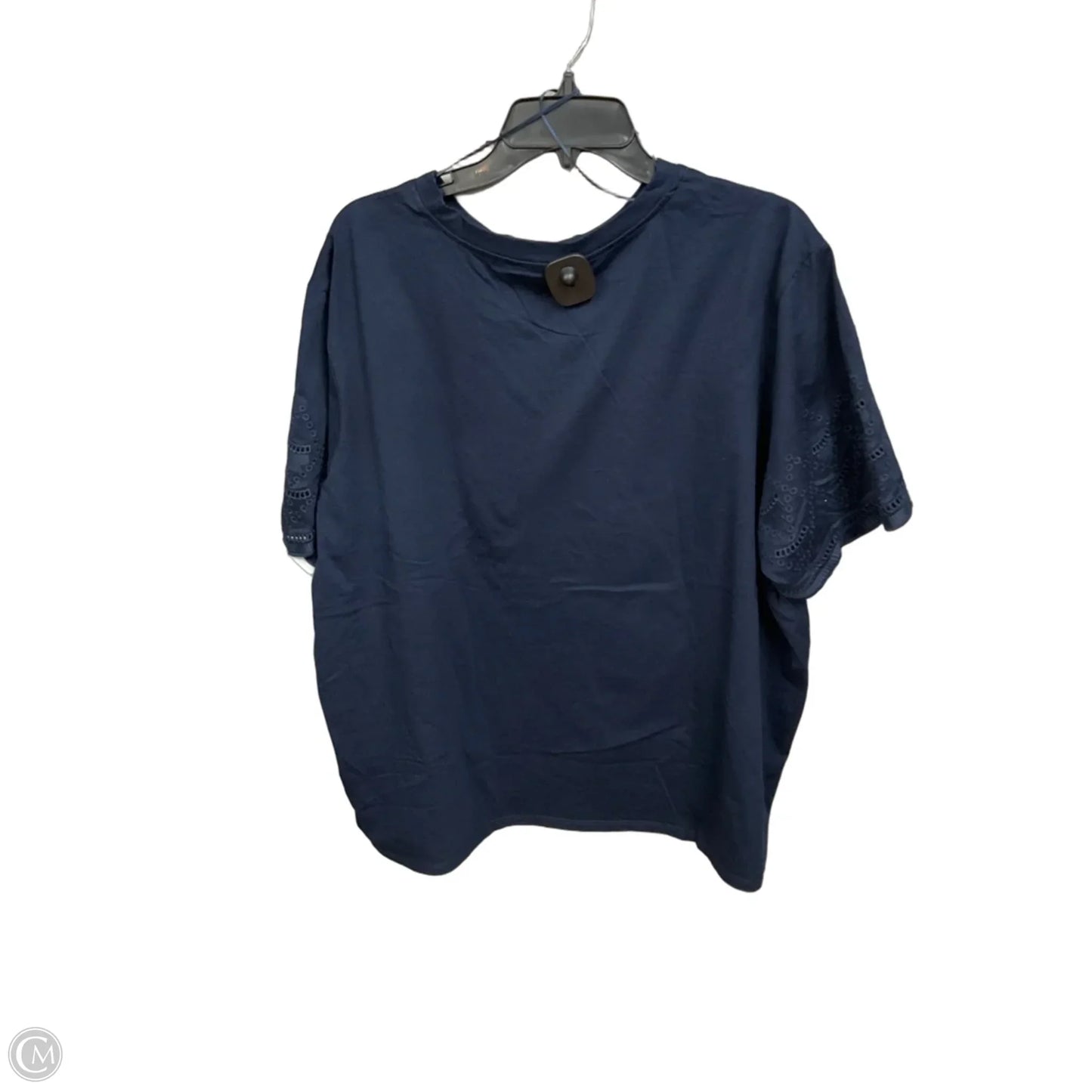 Top Short Sleeve By Ophelia Roe In Navy, Size: 3x