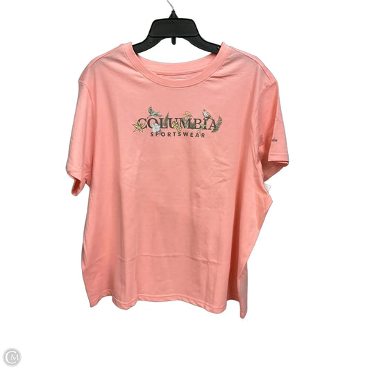 Athletic Top Short Sleeve By Columbia In Coral, Size: 2x
