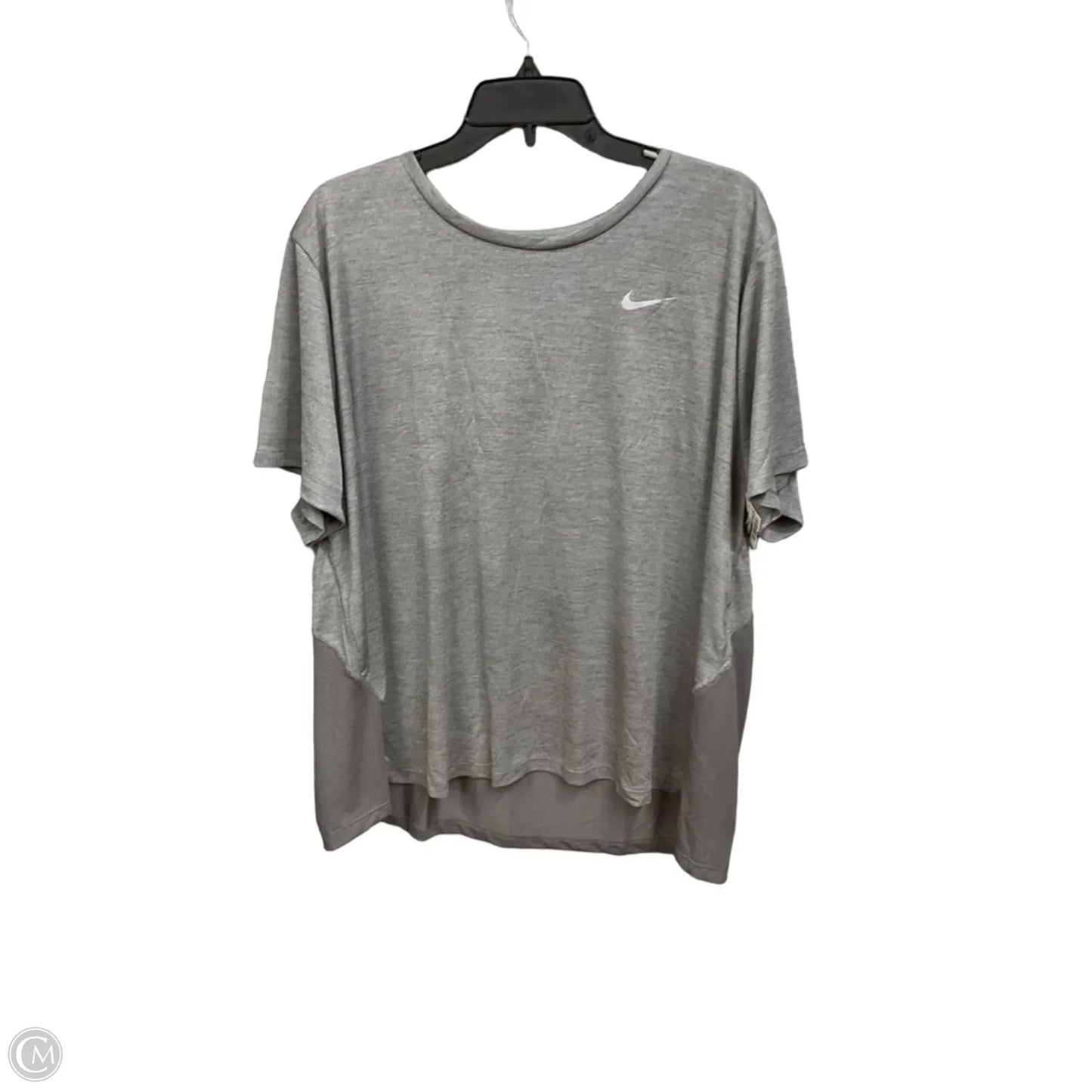 Athletic Top Short Sleeve By Nike Apparel In Grey, Size: 3x