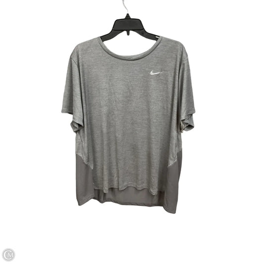 Athletic Top Short Sleeve By Nike Apparel In Grey, Size: 3x