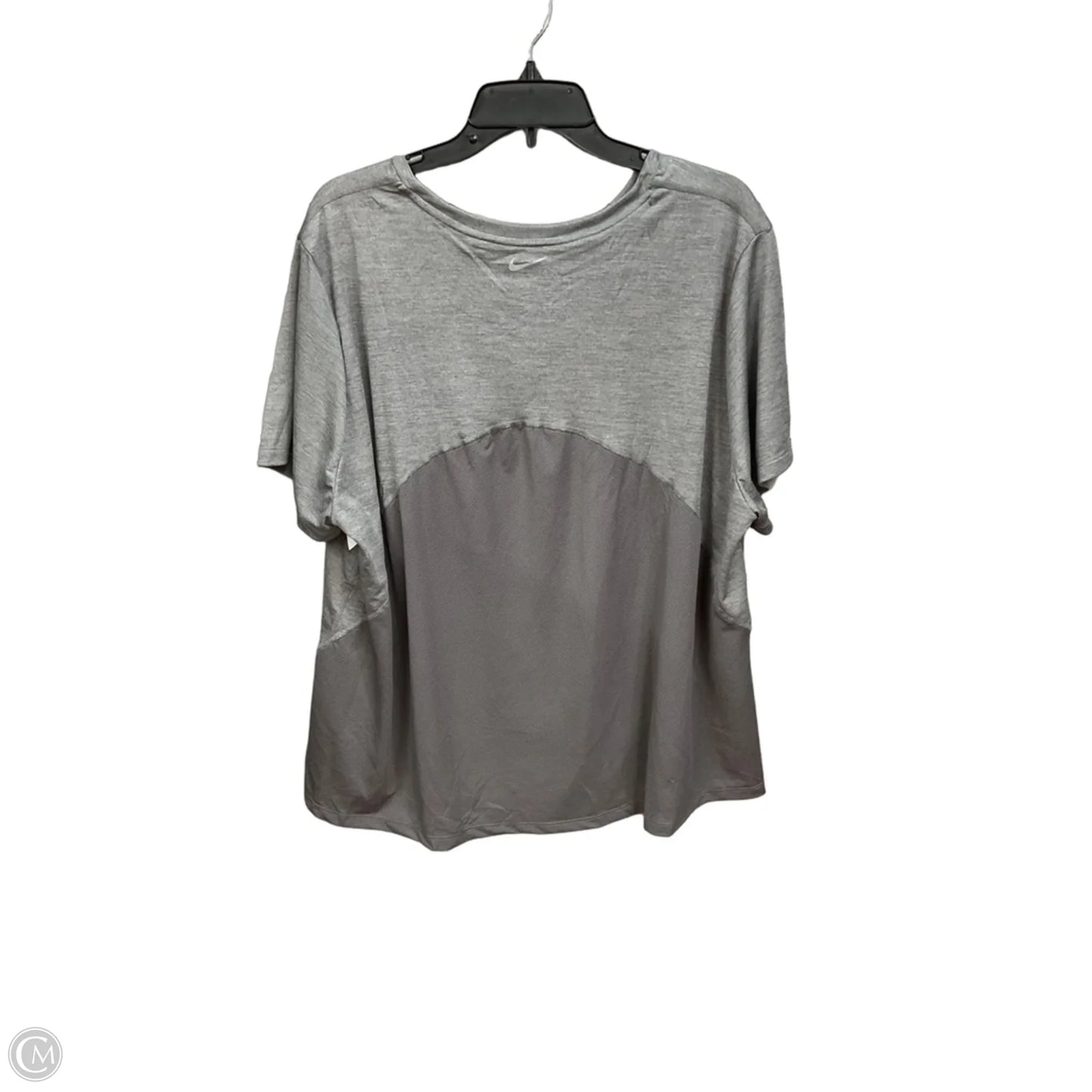 Athletic Top Short Sleeve By Nike Apparel In Grey, Size: 3x