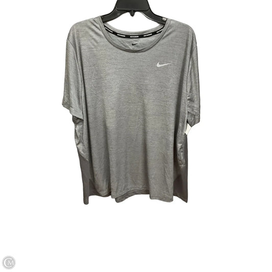 Athletic Top Short Sleeve By Nike Apparel In Grey, Size: 3x